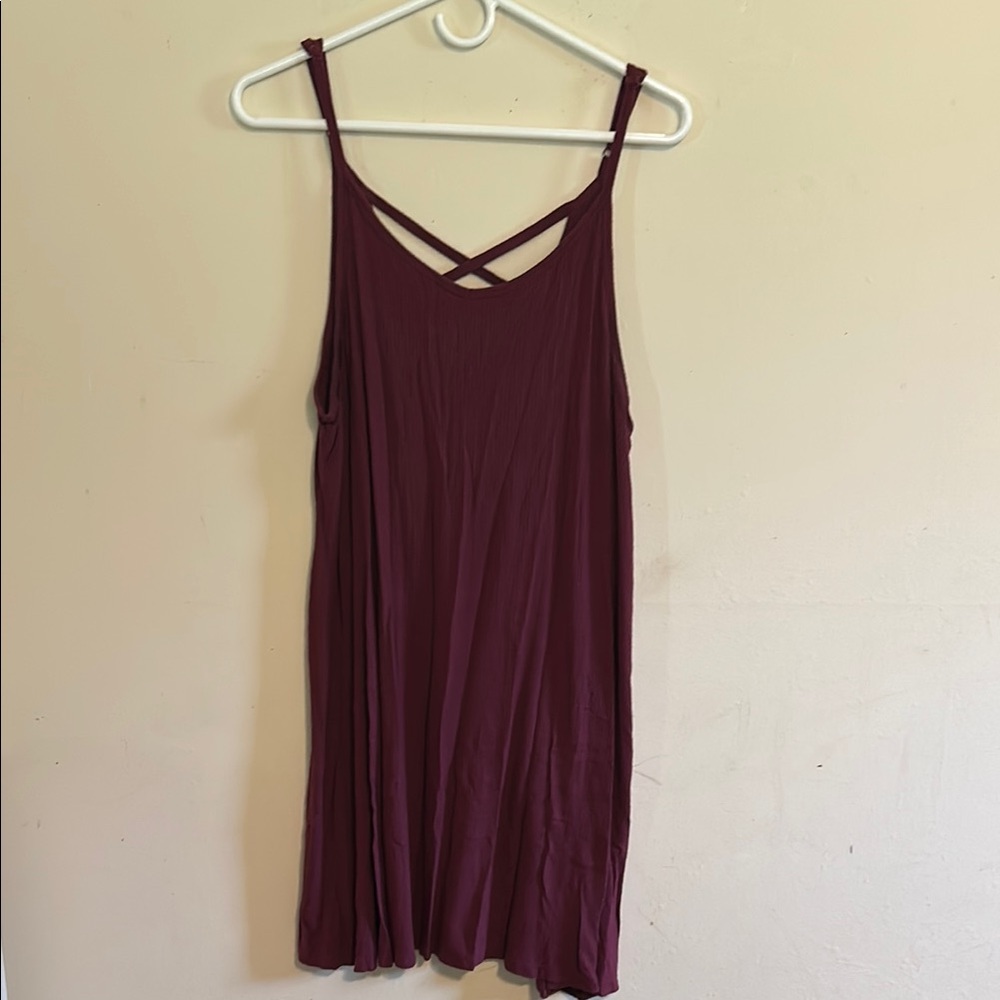Mossimo Supply Co Burgundy Sleeveless Backless Camisole Coverup